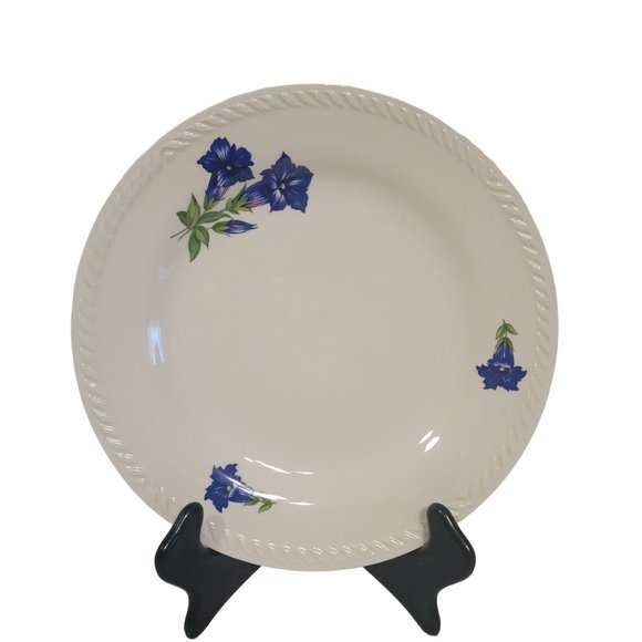 Vintage Figgjo Flint 10.25" Blue Floral China Dinner Plate